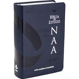 Bíblia de Estudo NAA SBB, Tamanho Portátil, Capa Couro Sintético Azul - NAA06E