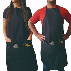 Avental Frontal Profissional Oxford Cores Variadas Opção 6 Bolso Com 3 bolso Com 1 Sem Bolsos Cabelereiro Barbeiro Tosador Churrasqueiro Atendente