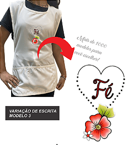 Avental Bata Jaleco Personalizado Modelo Professor 3 Bolsos Escrita Cristã Escolha Sua Escrita no Anuncio Qualidade Premium e Conforto