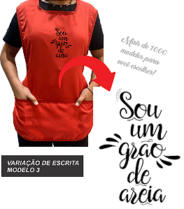 Avental Bata Jaleco Vermelho Personalizado Modelo Professor 3 Bolsos Escrita Cristã Escolha Sua Escrita no Anuncio Qualidade Premium e Conforto