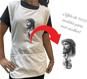 Avental Jaleco Bata Professor Personalizado 3 Bolsos Desenho Cristão e Qualidade Premium Escolha Seu Desenho