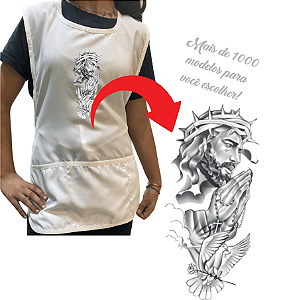 Avental Jaleco Bata Professor Personalizado 3 Bolsos Desenho Cristão e Qualidade Premium Escolha Seu Desenho