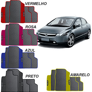 Tapete Emborrachado Ecológico Jogo 4 peças Civic 2007-2011