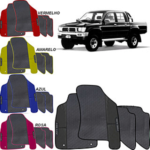Tapete Emborrachado Ecológico Jogo 4 peças Hilux Cabine Dupla 1996-2000