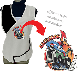Avental Bata Jaleco Branco Com Bolsos Oxford Personalizado Modelo Delta com Imagem  Desenhos Ilustrativo  Para Escolher no Anuncio