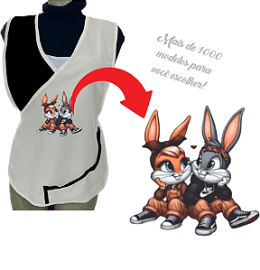 Avental Bata Jaleco Branco Com Bolsos Oxford Personalizado Modelo Delta com Imagem  Desenhos Ilustrativo  Para Escolher no Anuncio