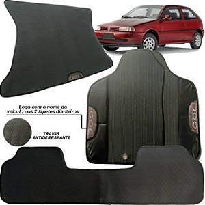 Tapete Emborrachado Ecológico KIT 3 Peças + Tapete Porta Malas Gol G2 1995-2000