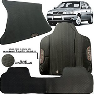 Tapete Emborrachado Ecológico KIT 3 Peças + Tapete Porta Malas Gol G3 2000-2005