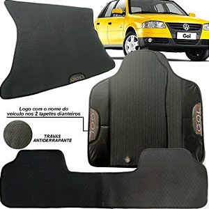 Tapete Emborrachado Ecológico KIT 3 Peças + Tapete Porta Malas Gol G4 2005-2008