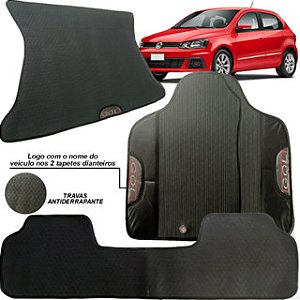 Tapete Emborrachado Ecológico KIT 3 Peças + Tapete Porta Malas Gol G7 G8