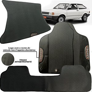 Tapete Emborrachado Ecológico KIT 3 Peças + Tapete Porta Malas Gol Quadrado 1981-1994