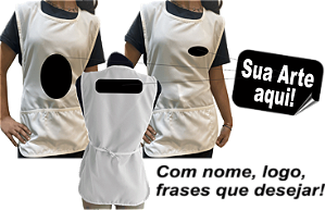 Avental Personalizado com Sua Marca Modelo Bata com 3 Bolsos Profissionalismo e Estilo no Seu Dia a Dia