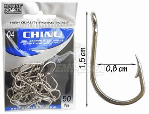 Anzol Marine Chinu Nickel 04 c/ 50 pcs