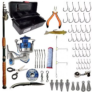 Kit De Pesca Praia Vara 3m Molinete 5000 E Acessórios