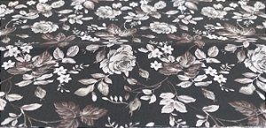 Tecido flores black 50x150cm