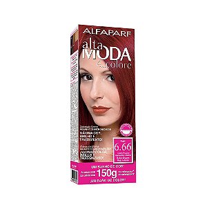 TINTURA ALTA MODA 6.66 LOURO ESCURO VERMELHO INTENSO 150GR