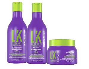 KIT LOKENZZI DESAMARELADOR SHAMPOO CONDICIONADOR E MASCARA