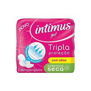 ABS INTIMUS GEL TRIPLA PROTECAO SECA COM ABAS C/8 UNID.