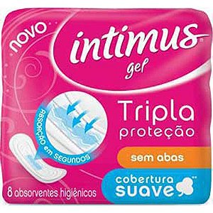 ABS INTIMUS GEL TRIPLA PROTECAO EXTRA SUAVE S/ ABAS C/8