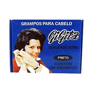 Grampo Cabelo Gigita Nº7 Preto c/ 100