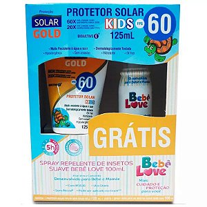 KIT PROTETOR SOLAR BEBE LOVE FPS 60 125ML GRATIS REPELENTE