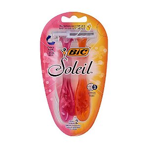 APARELHO BARBEAR BIC SOLEIL COM 2 UNIDADES ROSA E LARANJA