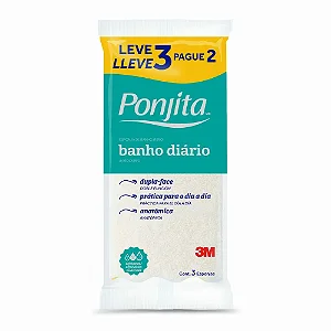ESPONJA PARA BANHO PONJITA BANHO DIARIO C/ 3 UN