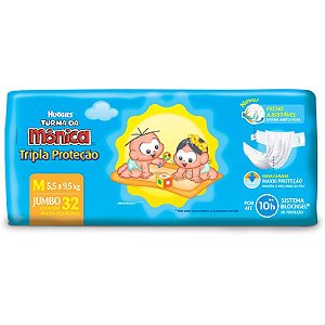 FRALDA HUGGIES TRIPLA PROTECAO JUMBO M C/ 32UNID