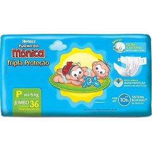 FRALDA HUGGIES PRO JUMBO P C/ 36 UNIDADES