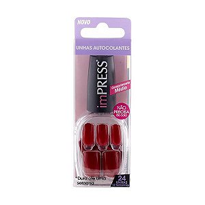 kiss NY Unhas Autocolantes Médio 24un Message Me BIPM240BR