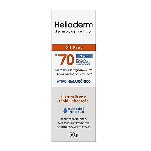 Protetor Facial Diário Helioderm Oil Free FPS 70 Sem Cor 50g