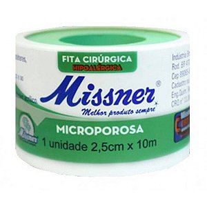 FITA MICROPOROSA MISSNER 2,5CM X 10 METROS