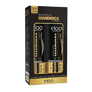 Kit Eico Shampoo 800ml+Condicionador 750ml Mandioca