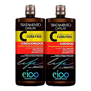 kit eico shampoo+condicionador cura fios 450ml