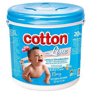 Lenços Umedecidos Cotton Line Baby Azul 400un