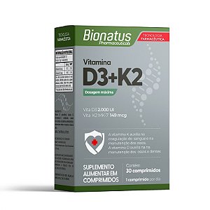 VITAMINA D3 +K2 30CPR BIONATUS