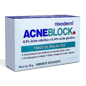 ACNEBLOCK SABONETE ESFOLIANTE TODOS TIPOS DE PELE 90G  HERTZ