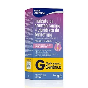 BRONFENIRAMINA + FENILEFRINA GOTAS 20ML NEO QUIMICA