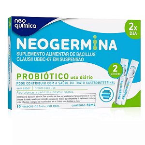 Neogermina 2 Bilhões Probiótico 10 Flaconetes 5ml sem Sabor