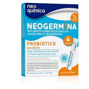 Neogermina 4 Bilhões Probiótico 5 Flaconetes 5ml sem Sabor