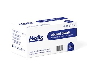 ÁLCOOL SWAB 70% PARA ASSEPSIA MEDIX 100un