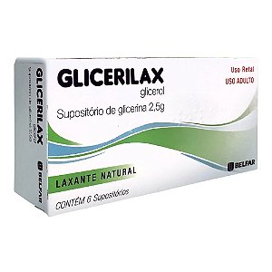 Glicerilax Supositório de Glicerina Adulto 6un Belfar