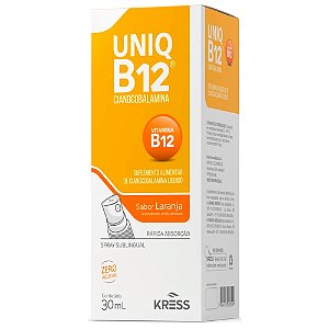 UNIQ B12 SPRAY SUBLINGUAL SUPLEMENTAÇĀO 30ML KRESS