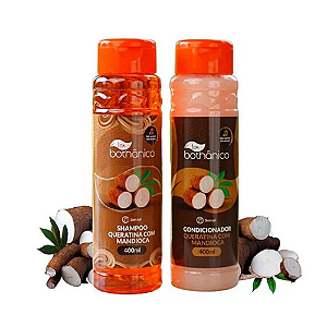 KIT TOK BOTHANICO QUERATINA COM MANDIOCA  SHAMPOO 400ML +CONDIOCIONADOR 400ML