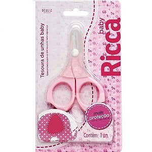 TESOURA RICCA PARA UNHAS BABY COLORS ROSA REF:916