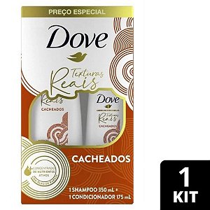 KIT DOVE  TEXTURAS REAIS CACHEADOS SH. 350ML E COND. COND. 175ML