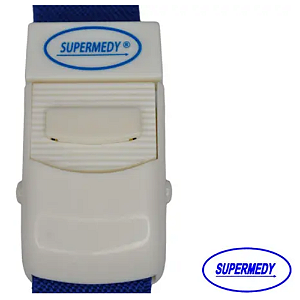 GARROTE AZUL COM FIVELA BRANCA ADULTO SUPERMEDY