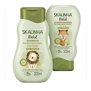 KIT SHAMPOO+CONDICIONADOR  200ML SALVIA SKALINHA BEBE