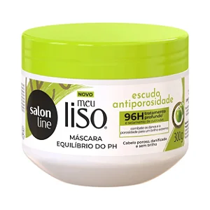 MASCARA SALON LINE MEU LISO MAÇA VERDE ESCUDO ANTIPOROSIDADE 300G