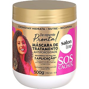 MASCARA TRATAMENTO CAPILAR SALON LINE S.O.S CACHOS DE  REPENTE PRONTA 500GR